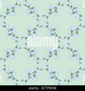 Nahtloses Aquarellmuster. Mond, Blumen, Blätter, Magie. Weißer Hintergrund. Handgezeichnet Stockfoto