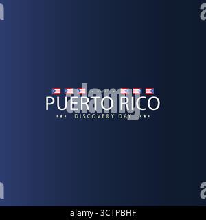 Der Tag der Entdeckung von Puerto Rico, der die Geschichte am 19. November umfasst Stock Vektor