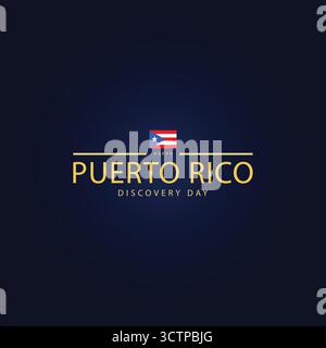 Der Tag der Entdeckung von Puerto Rico, der die Geschichte am 19. November umfasst Stock Vektor