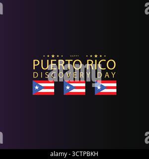 Der Tag der Entdeckung von Puerto Rico, der die Geschichte am 19. November umfasst Stock Vektor