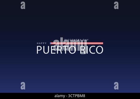 Der Tag der Entdeckung von Puerto Rico, der die Geschichte am 19. November umfasst Stock Vektor
