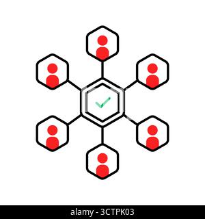 Abstraktes Teamwork-Symbol wie erfolgreiche Zusammenarbeit Stock Vektor
