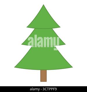 Nadelbaum Karikaturillustration isoliert Stock Vektor