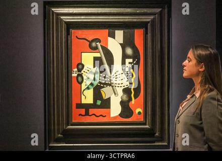 christies London, Großbritannien. Oktober 2025. Fernard Ledger Nature Morte, Est £450.000 - 650.000die Verkaufsstellen zeigen bemerkenswerte Werke von Lucian Freud, Peter Doig, Paula Rego, Yoshitomo Nara, Paul Cezanne, Louise Bourgeois, Chris Ofili, Paul Signac, Gerhard Richter, Pablo Picasso. Oktober 8-23 Credit: Paul Quezada-Neiman/Alamy Live News Stockfoto