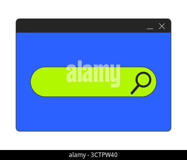 Suchleiste im Browserfenster 2D-Cartoon-Objekt Stock Vektor