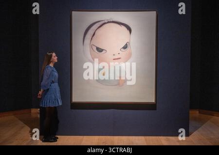 London, England, Großbritannien. Oktober 2025. A View of Haze Days (1998) von Yoshitomo Nara während einer Pressevorschau im Christie's in London, Großbritannien, am 8. Oktober 2025. Das Gemälde wird auf 6,5 bis 8,5 Millionen GBP geschätzt, bevor das 20./21. Jahrhundert: London Evening Sale beginnt. (Kreditbild: © Thomas Krych/ZUMA Press Wire) NUR REDAKTIONELLE VERWENDUNG! Nicht für kommerzielle ZWECKE! Stockfoto