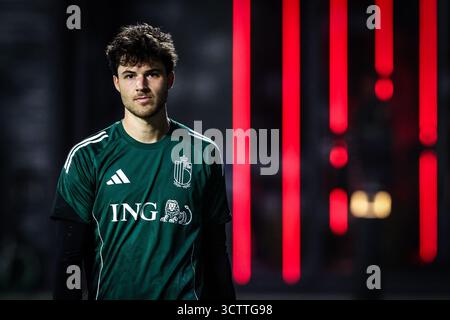 Tubize, Belgien. Oktober 2025. Der belgische Torhüter Senne Lammens wurde während eines offenen Trainings der belgischen Fußballnationalmannschaft Red Devils im Proximus Basecamp in Tubize am Montag, den 6. Oktober 2025, gezeigt. Die Mannschaft bereitet sich auf die Spiele gegen Nordmazedonien (10/10) und Wales (13/10) vor. BELGA FOTO BRUNO FAHY Credit: Belga News Agency/Alamy Live News Stockfoto