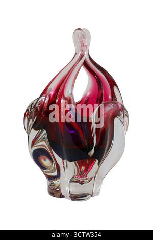 Rote Murano Glaswaren isoliert auf weißem Hintergrund - Glaswaren aus Murano, Italien, Italienisch Stockfoto