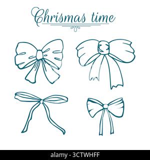 Eine einfache Sammlung handgezeichneter Bögen. Bögen zur Dekoration. Stock Vektor