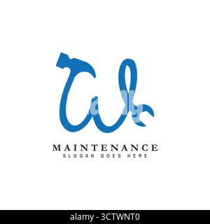 Letter W House Maintenance Logo. Buchstabe W Symbol für Gebäudekonstruktion Stock Vektor