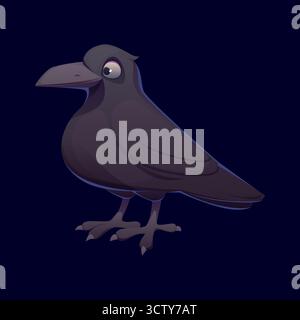 Cartoon Halloween schwarzer Rabenvogel Charakter Stock Vektor