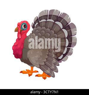 Comic Plump truthahn Figur Thanksgiving Maskottchen Stock Vektor