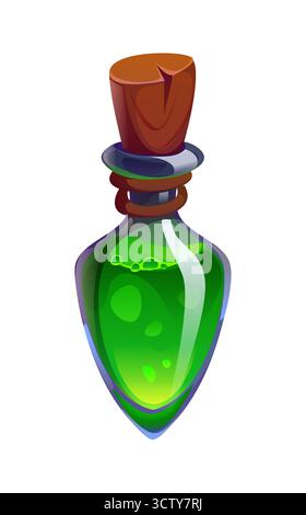 Cartoon Halloween grüne Trinkflasche mit Blasen Stock Vektor