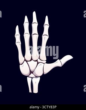 Halloween Skelett High Five oder Stop Hand Geste Stock Vektor
