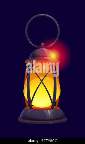 Cartoon Halloween Laterne Lampe mit Öl Kerosin Stock Vektor
