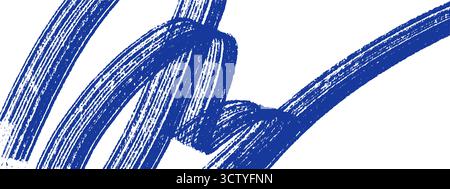 Pinselstrich abstrakter Hintergrund mit ausdrucksstarken blauen Pinselstrichlinien. Pinselstriche erzeugen ein dynamisches modernes Design, künstlerisches Element für Stock Vektor