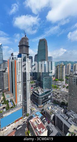 Luftaufnahmen des Central Business District (CBD) im Yuzhong District, Chongqing Stockfoto