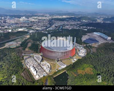 Shenzhen Longgang Pingdi Tiefenenergie Umweltschutz Longgang Energy Ecological Park Luftfotografie Stockfoto