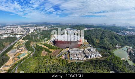 Shenzhen Longgang Pingdi Tiefenenergie Umweltschutz Longgang Energy Ecological Park Luftfotografie Stockfoto