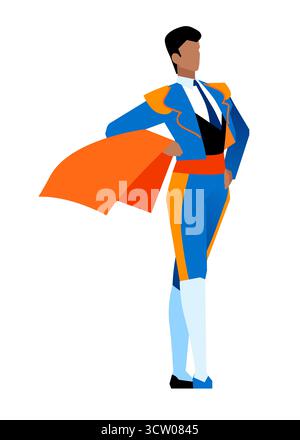Matador – farbenfrohe Illustration im flachen Design Stock Vektor