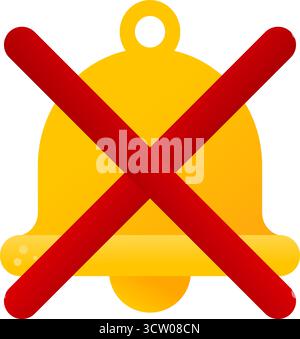 Symbol für Stummschaltung oder Benachrichtigung aus Alarmglocke Stock Vektor