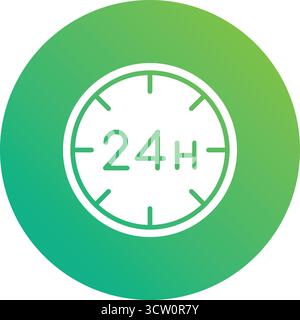 24-Stunden-Vektor-Symbol-Design-Illustration Stock Vektor