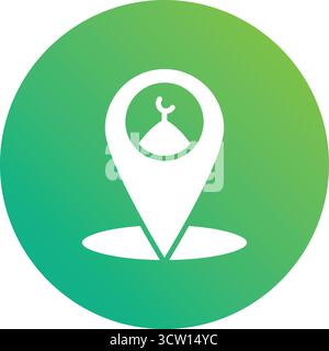 Lage der Moschee Vektorsymbol Konstruktionsabbildung Stock Vektor