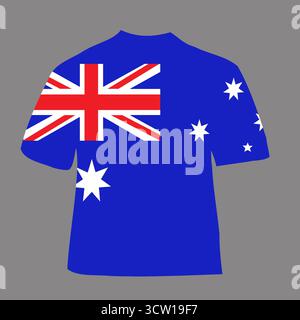 t-Shirt Mann australische Kostüm Unabhängigkeit australien Shirt Design Illustration Stock Vektor