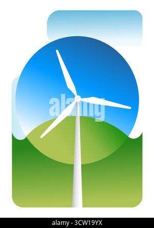 Windenergieanlage Erneuerbare Energien Abstrakter Grafischer Vektor Stock Vektor