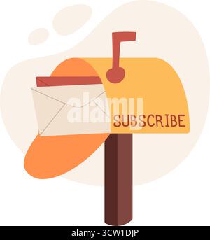 Mailbox Mit Nachricht Abonnieren Stock Vektor