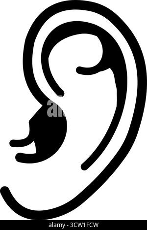Symbol Für Menschliche Ohr-Kontur Stock Vektor