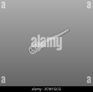 cad-Zugstangensystem, Bohrschraubengabel, Konnektivitätsklemmen Hardware, technische Zeichnung in 3D Stockfoto