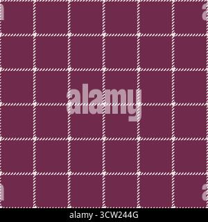Schlichtes, nahtloses Karomuster mit Fensterscheibe. Karierter Hintergrund. Burgunderrote Farben Mode Textile Design Stock Vektor