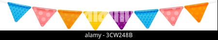 Set aus farbenfrohen, realistischen Partyflaggen Stock Vektor