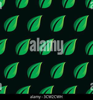 Hinterlässt einen nahtlosen Musterdesign-Vektor Stock Vektor