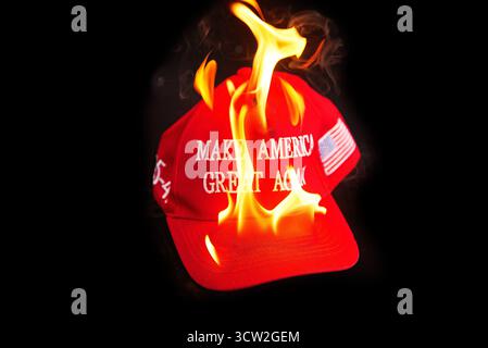 Trump hat in Brand gesetzt. Stockfoto