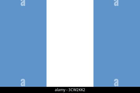 Flagge von Guatemala. Zivile Flagge von Guatemala rechteckiger Hintergrund. Guatemala Flaggenbanner, Aufkleber, Knopf, Symbol für Abzeichen. Stock Vektor