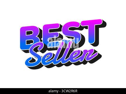 Ein lebendiges und stilvolles Grafikdesign mit den Worten „Bestseller“ in kräftiger, farbenfroher Typografie mit Verlaufseffekt. Stock Vektor
