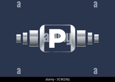 Vector Technology Letter p Logo Stock Vektor