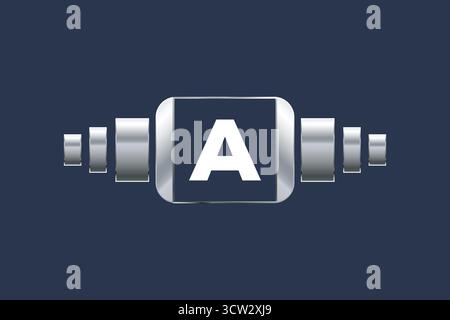 Technologie Gradian Color Letter A Logo Stock Vektor