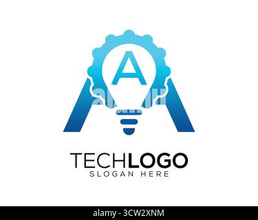Technologie Gradian Color Letter A Logo Stock Vektor