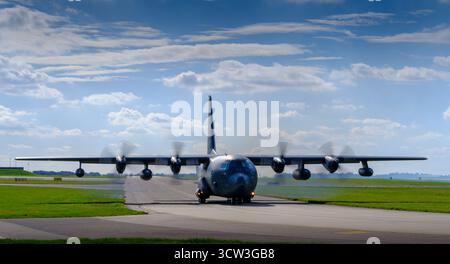 Lockheed C130J von der Royal Canadian Air Force – als Teil der Übung Cobra Warrior UK, fotografiert bei RAF Waddington Stockfoto