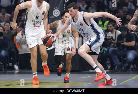 Efes’ Ercan Osmani während des Euroleague Basketballspiels zwischen Partizan Belgrad und Anadolu Efes Istanbul am 9. Oktober. 2025. In Belgrad, Serbien. (Foto: Pedja Milosavljevic/STARSPORT ©) Stockfoto