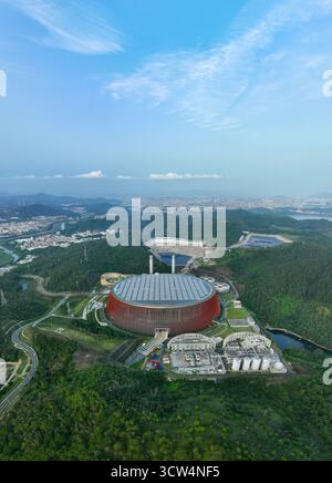 Shenzhen Longgang Pingdi Tiefenenergie Umweltschutz Longgang Energy Ecological Park Luftfotografie Stockfoto