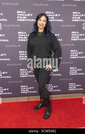 Mill Valley, USA. Oktober 2025. Nikki Blakk, DJ bei 107,7 The Bone, nahm am 09. Oktober 2025 an der West Coast Premiere des Dokumentarfilms „Metallica Saved My Life“ während des 48. Mill Valley Film Festivals im Outdoor Art Club in Mill Valley, Kalifornien, teil. Foto: Picture Happy/imageSPACE für CAFILM Credit: Imagespace/Alamy Live News Stockfoto