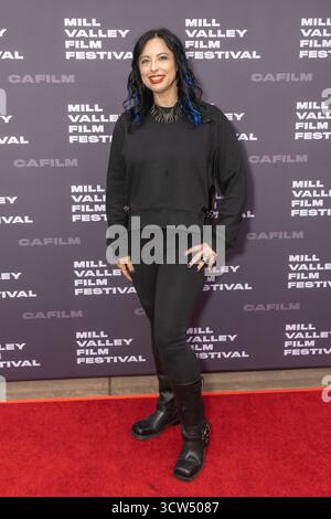 Mill Valley, USA. Oktober 2025. Nikki Blakk, DJ bei 107,7 The Bone, nahm am 09. Oktober 2025 an der West Coast Premiere des Dokumentarfilms „Metallica Saved My Life“ während des 48. Mill Valley Film Festivals im Outdoor Art Club in Mill Valley, Kalifornien, teil. Foto: Picture Happy/imageSPACE für CAFILM Credit: Imagespace/Alamy Live News Stockfoto