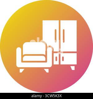 Wohnmöbel Vektor Icon Design Illustration Stock Vektor