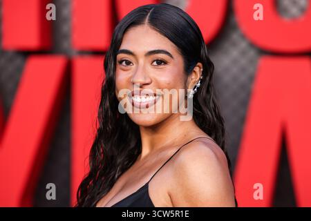 Hollywood, Usa. Oktober 2025. HOLLYWOOD, LOS ANGELES, KALIFORNIEN, USA - 9. OKTOBER: Aminah Nieves kommt bei der Los Angeles Special Screening von Netflix's A House of Dynamite am 9. Oktober 2025 im Egyptian Theatre Hollywood in Hollywood, Los Angeles, Kalifornien, USA. (Foto: Xavier Collin/Image Press Agency) Credit: Image Press Agency/Alamy Live News Stockfoto
