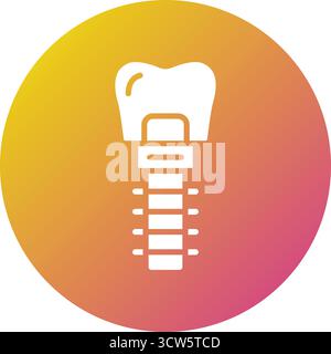 Dentalimplantat Vektor-Icon-Design-Illustration Stock Vektor