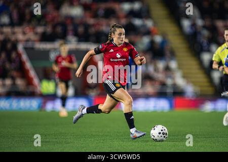 Manchester, Großbritannien. Oktober 2025. Ella Toone (7 Manchester United Women) lief mit dem Ball während des Women’s Super League-Spiels zwischen Manchester Stockfoto